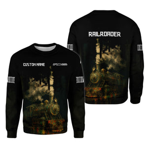 Railspirit Personalized Norfolk Southern Railway Sweatshirt Vintage Train Art Style Shirt For Locomotive Fans