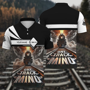 Railspirit Personalized Norfolk Southern Railway Polo Shirt One Track Mind Train Printed Shirt