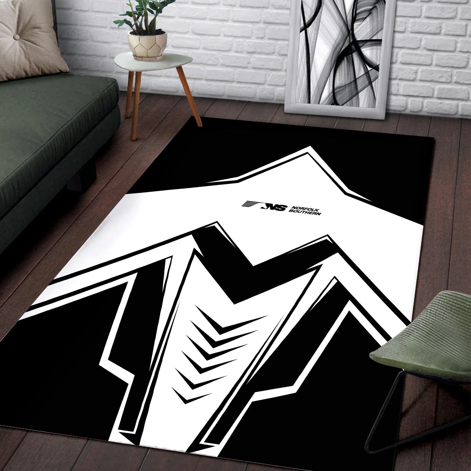Railspirit Norfolk Southern Railway Area Rug Railway Trainspotter Style Rug Gift Idea For Foamers