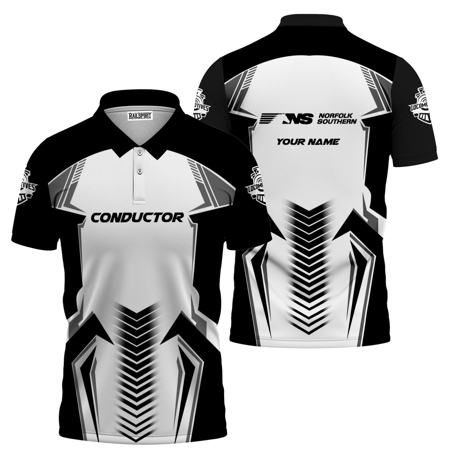 Railspirit Personalized Norfolk Southern Railway Polo Shirt Standout Style with Custom Position Train Shirt