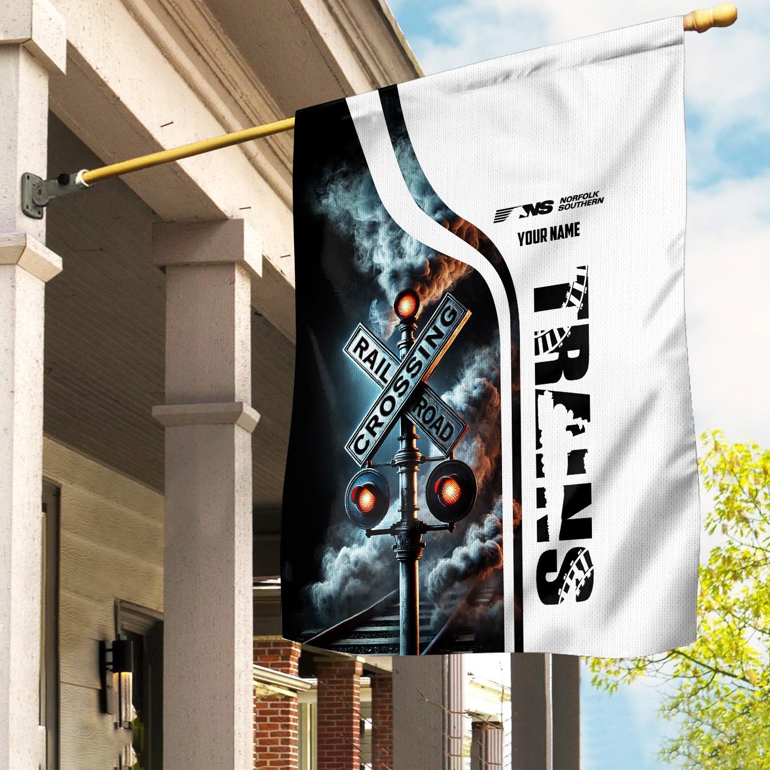Railspirit Personalized Norfolk Southern Railway Garden Flag Railroad Crossing Sign Flag All Over Print