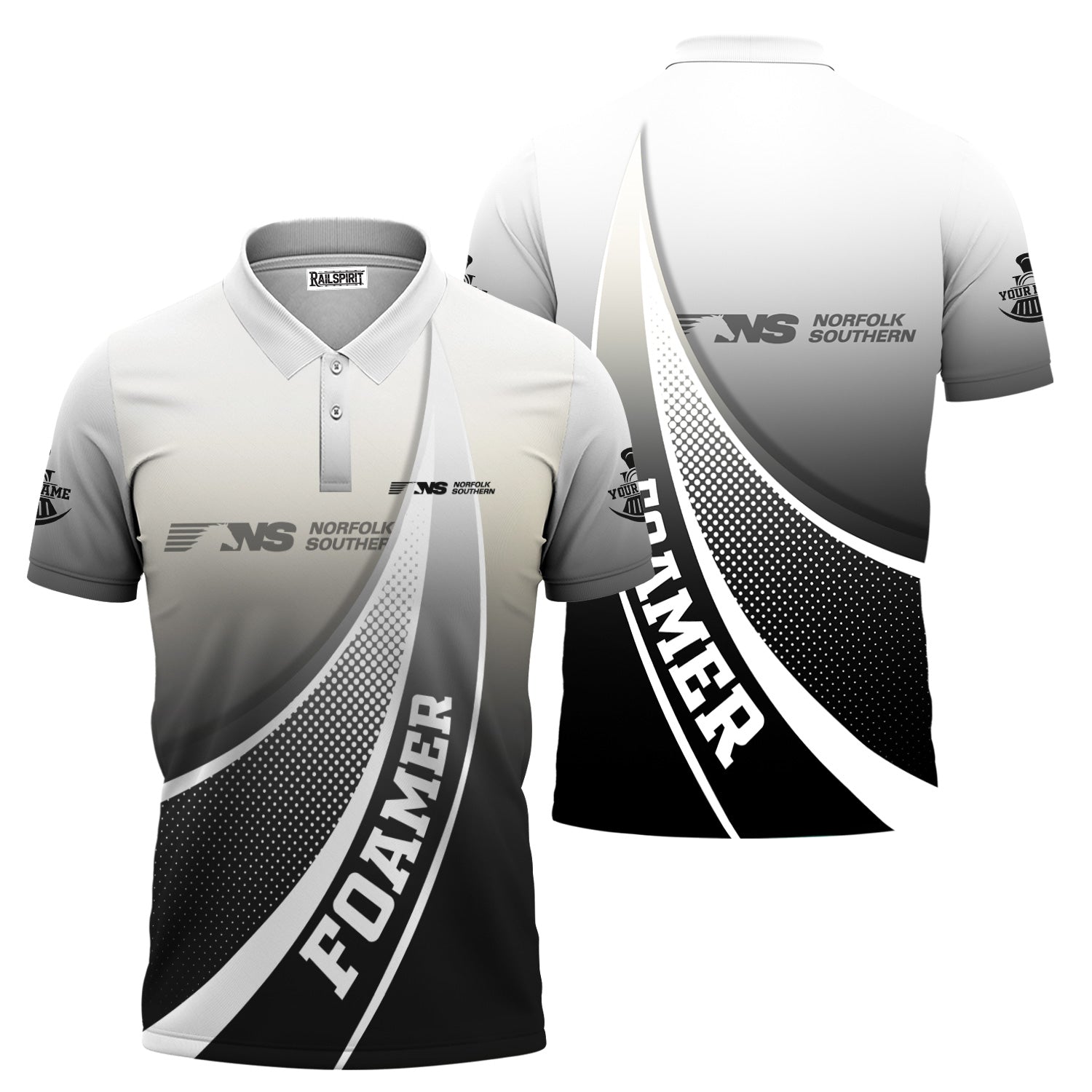 Railspirit Personalized Norfolk Southern Railway Polo Shirt Railway-Themed Style Shirt Gift Idea For Trainspotter