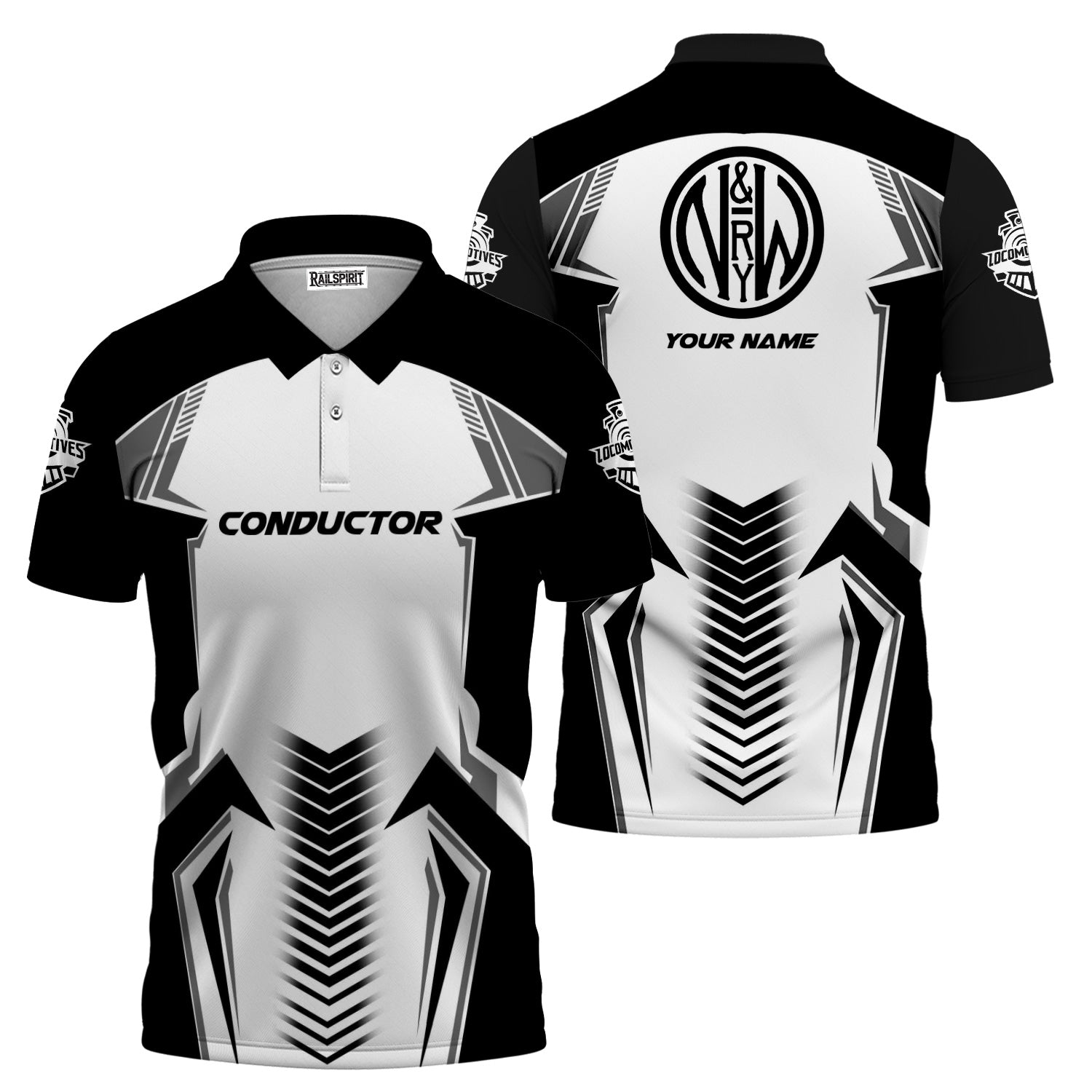 Railspirit Personalized Norfolk and Western Railway Polo Shirt Standout Style with Custom Position N&W Train Shirt