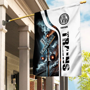 Railspirit Personalized Norfolk and Western Railway Garden Flag Railroad Crossing Sign N&W Flag All Over Print