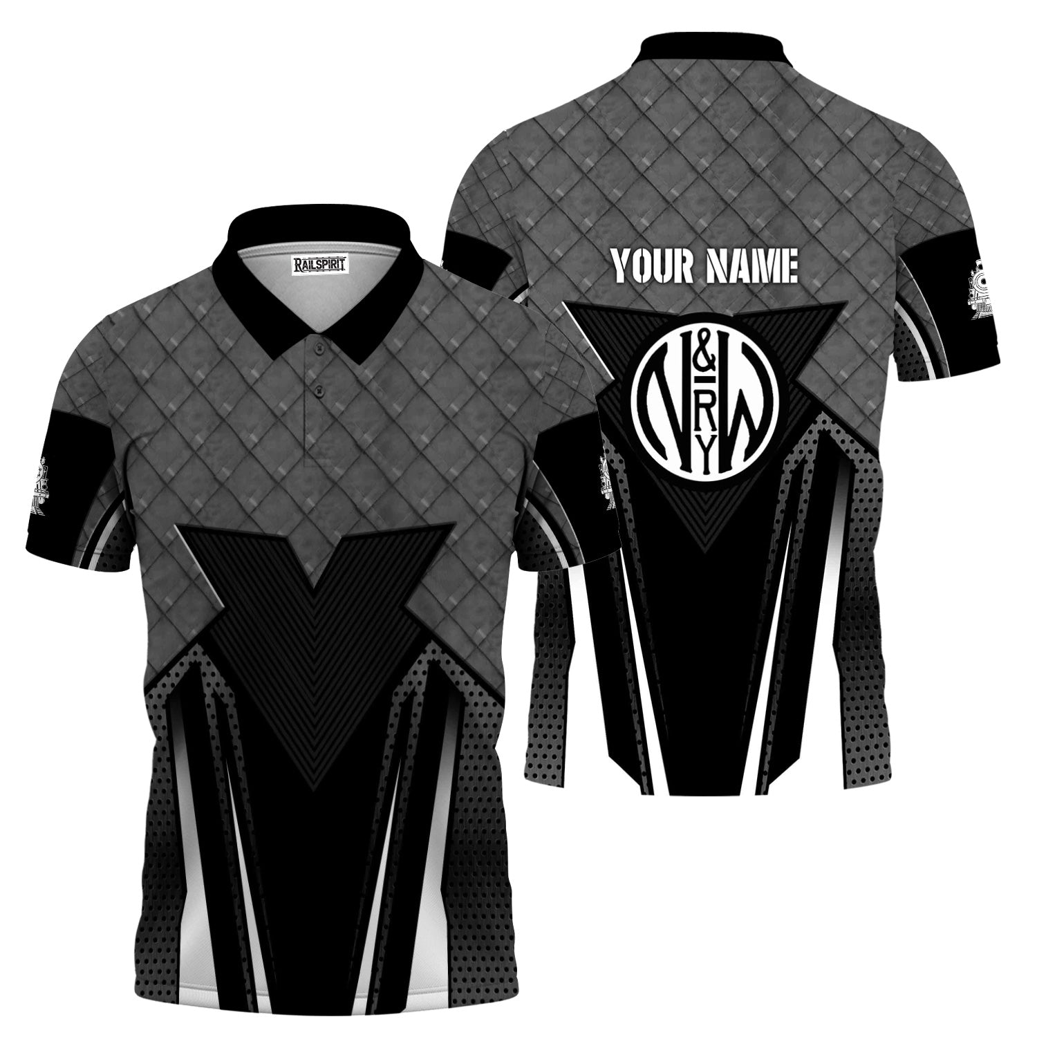 Railspirit Personalized Norfolk and Western Railway Polo Shirt Rugged Steel Vibes N&W Train Shirt All Over Print