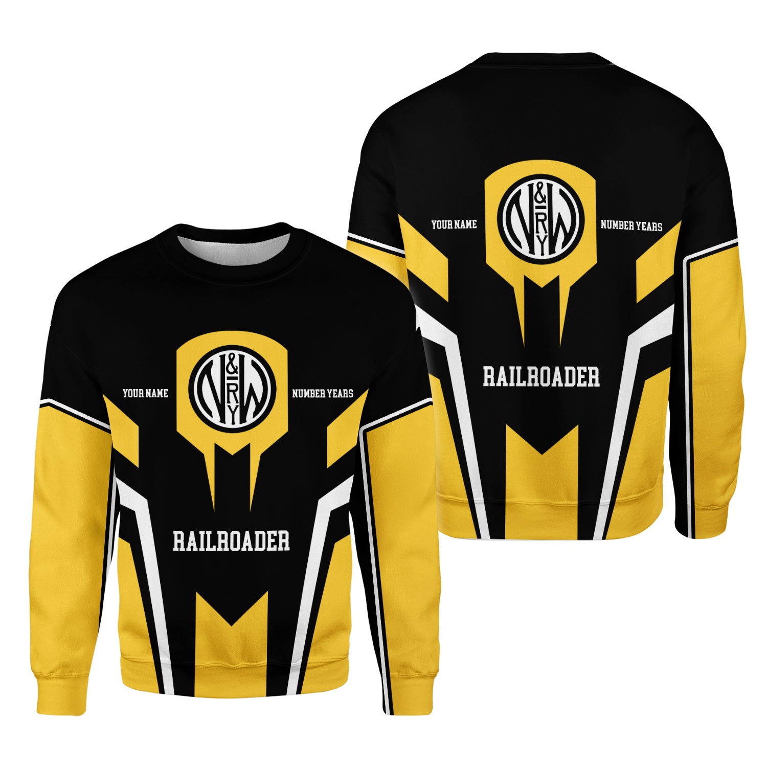 Railspirit Personalized Norfolk and Western Railway Sweatshirt Custom Year Railroader N&W Shirt Gift Idea For Train Lover