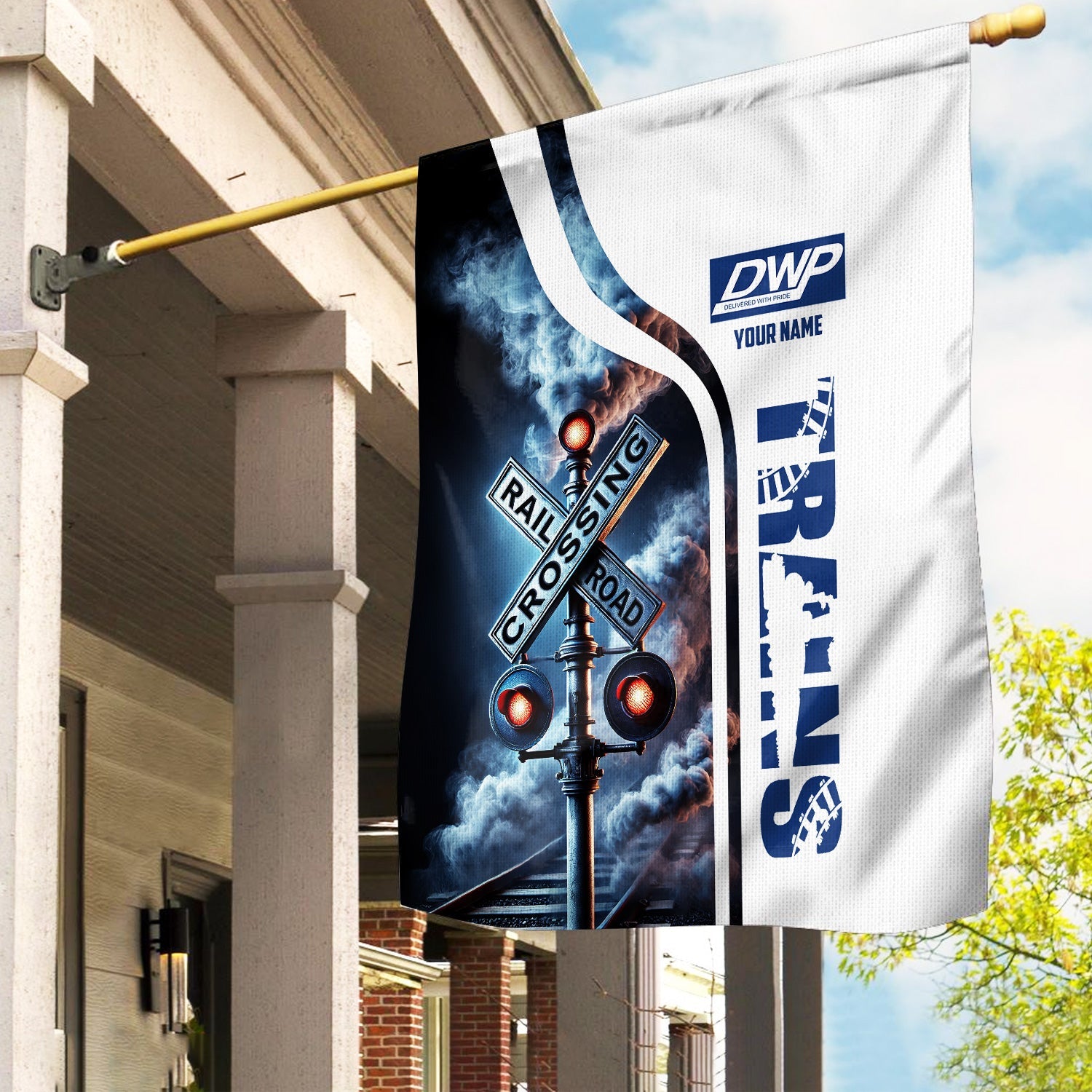 Railspirit Personalized Duluth, Winnipeg and Pacific Railway Garden Flag Railroad Crossing Sign Flag All Over Print