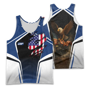 Railspirit Personalized Duluth, Winnipeg and Pacific Railway Men Tank Top American Eagle Vintage Train Shirt