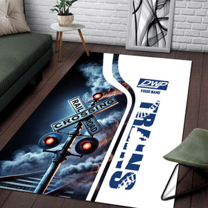 Railspirit Personalized Duluth, Winnipeg and Pacific Railway Area Rug Railroad Crossing Sign Rug All Over Print