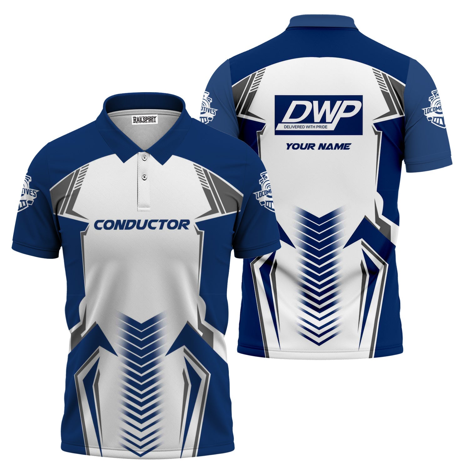 Railspirit Personalized Duluth, Winnipeg and Pacific Railway Polo Shirt Standout Style with Custom Position Train Shirt