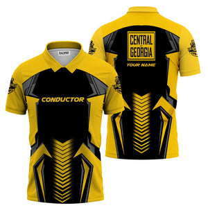 Railspirit Personalized Central of Georgia Railway Polo Shirt Standout Style with Custom Position Train Shirt