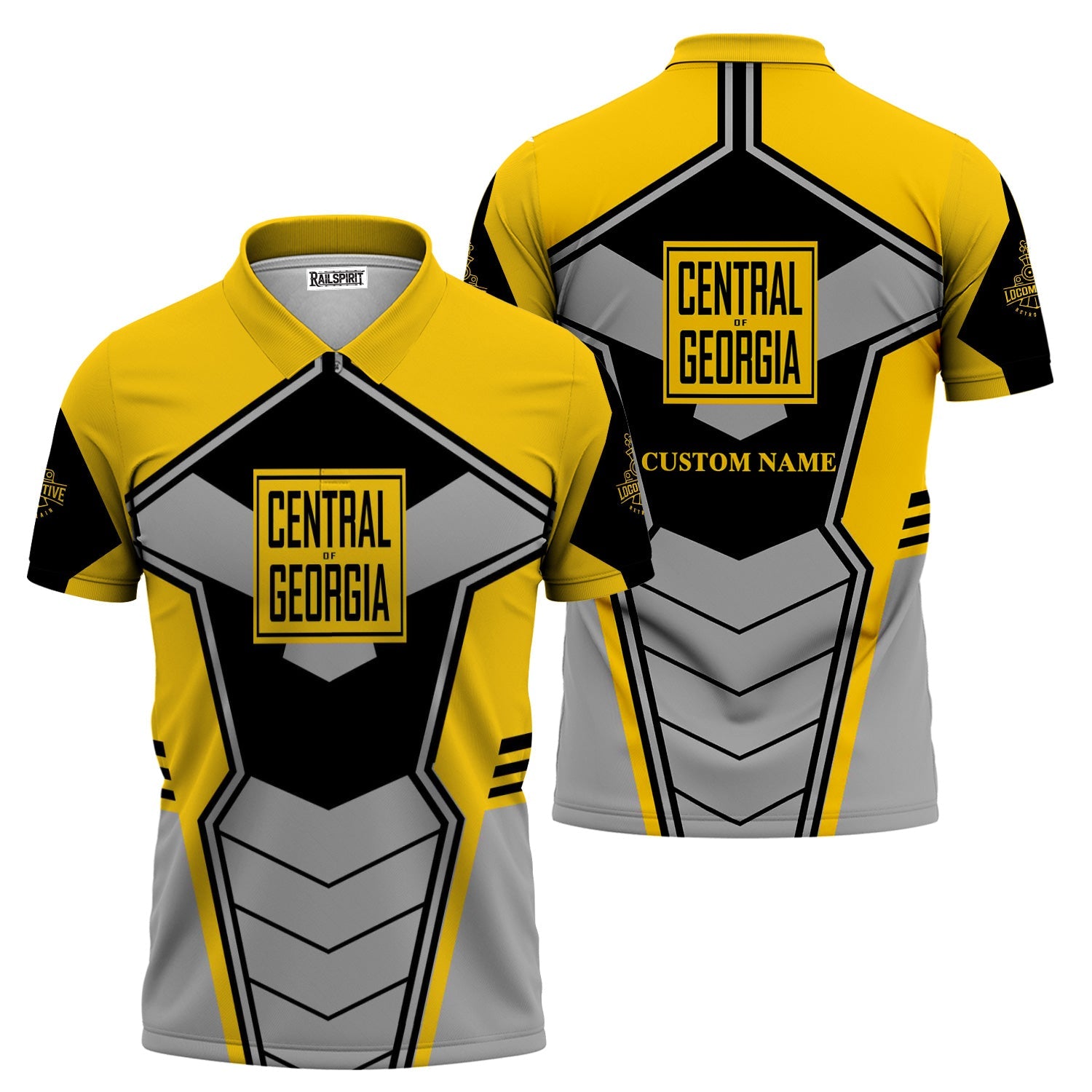 Railspirit Personalized Central of Georgia Railway Polo Shirt Engine-Inspired Style Train Shirt for Railroad Fanatic