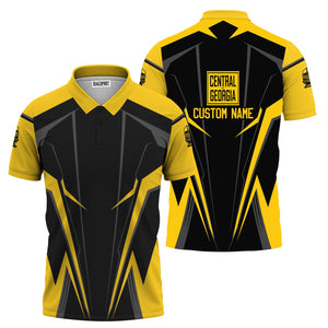 Railspirit Personalized Central of Georgia Railway Polo Shirt Lightning-Edge Design Train Shirt For Railroad Lovers