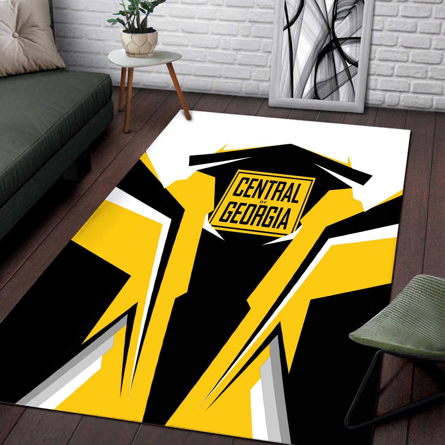 Railspirit Personalized Central of Georgia Railway Area Rug Strong Line Style  Train Area Rug Gift Idea For Train Lover