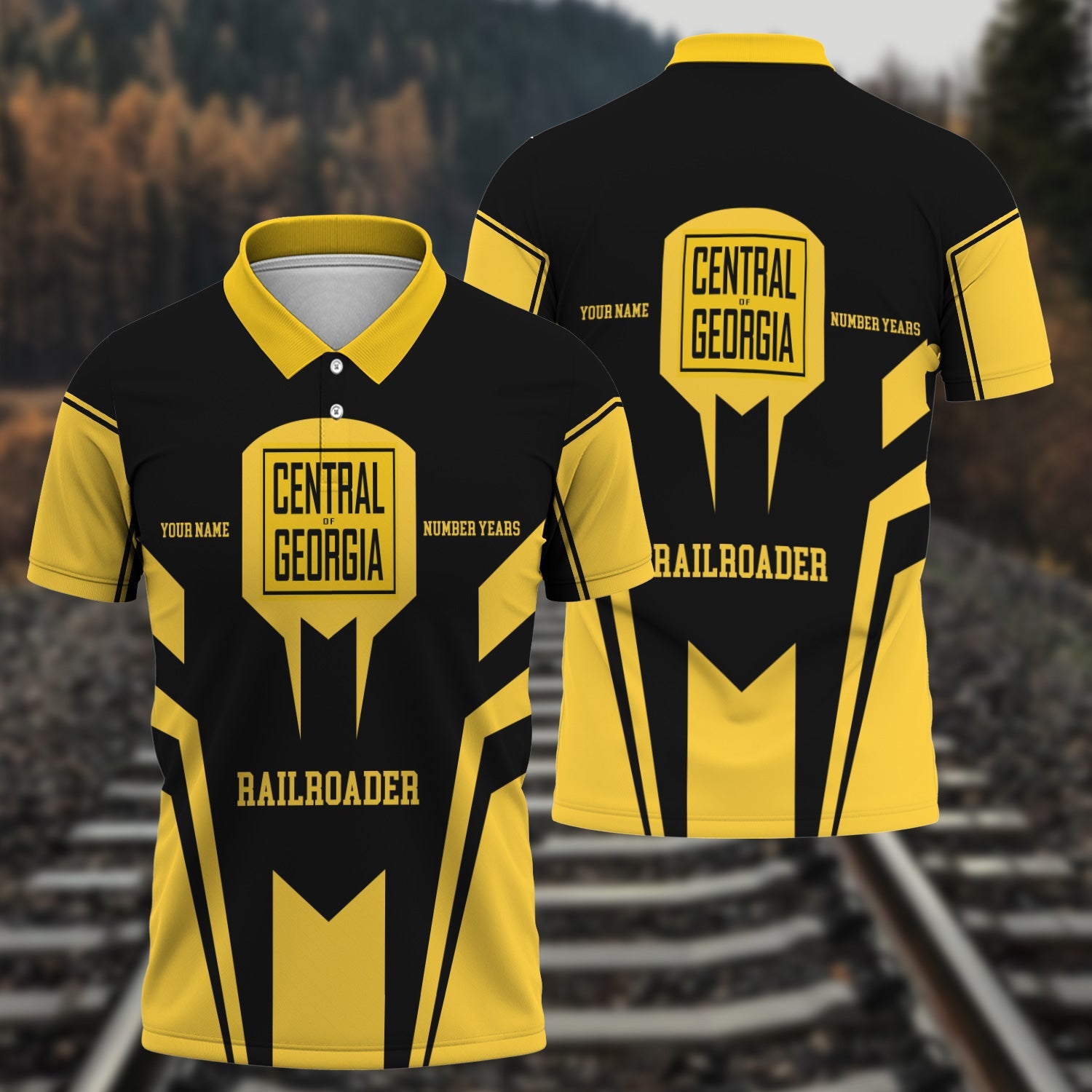 Railspirit Personalized Central of Georgia Railway Polo Shirt Custom Year Railroader Shirt Gift Idea For Train Lover