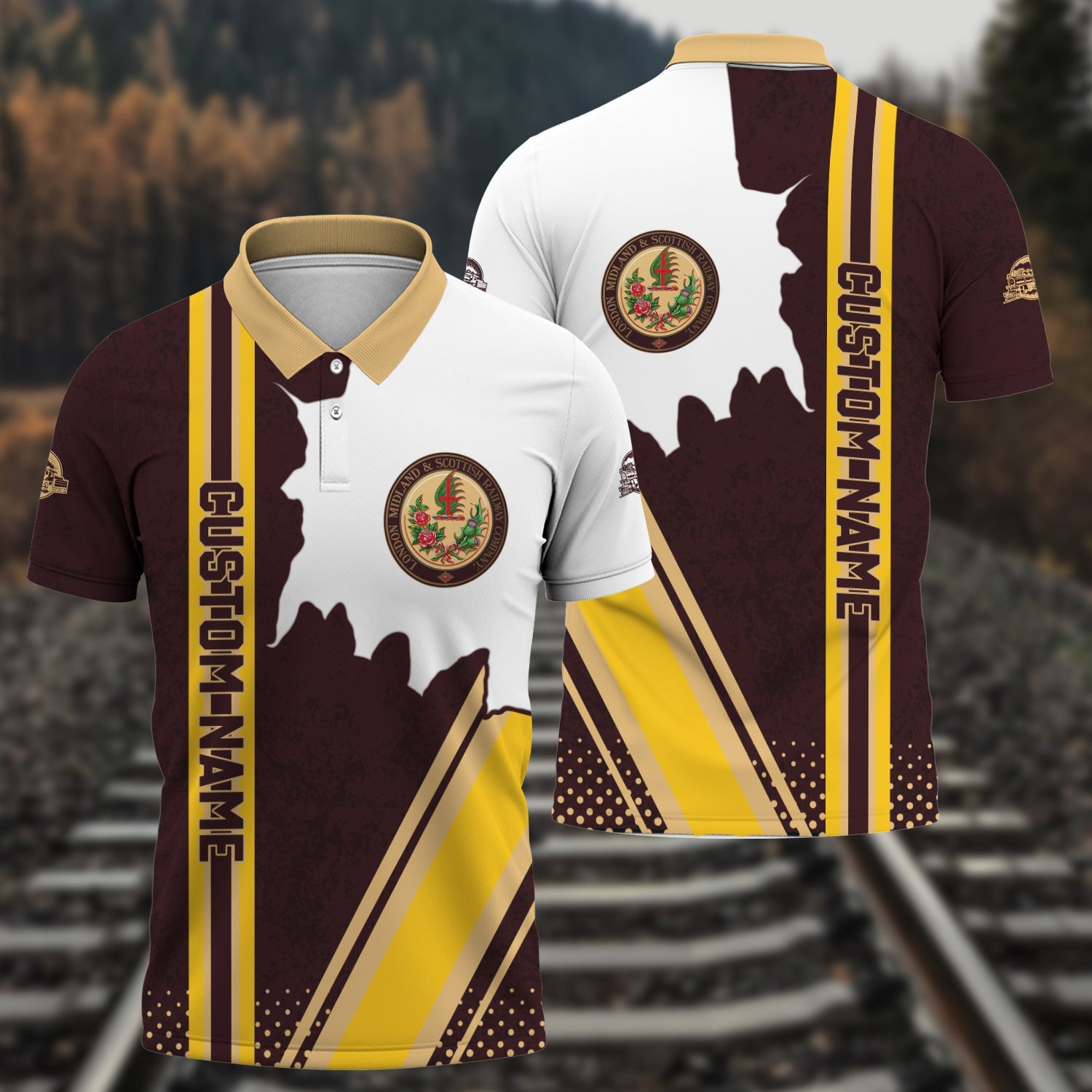 Railspirit Personalized London, Midland and Scottish Railway Polo Shirt All Over Printed Unisex Shirt