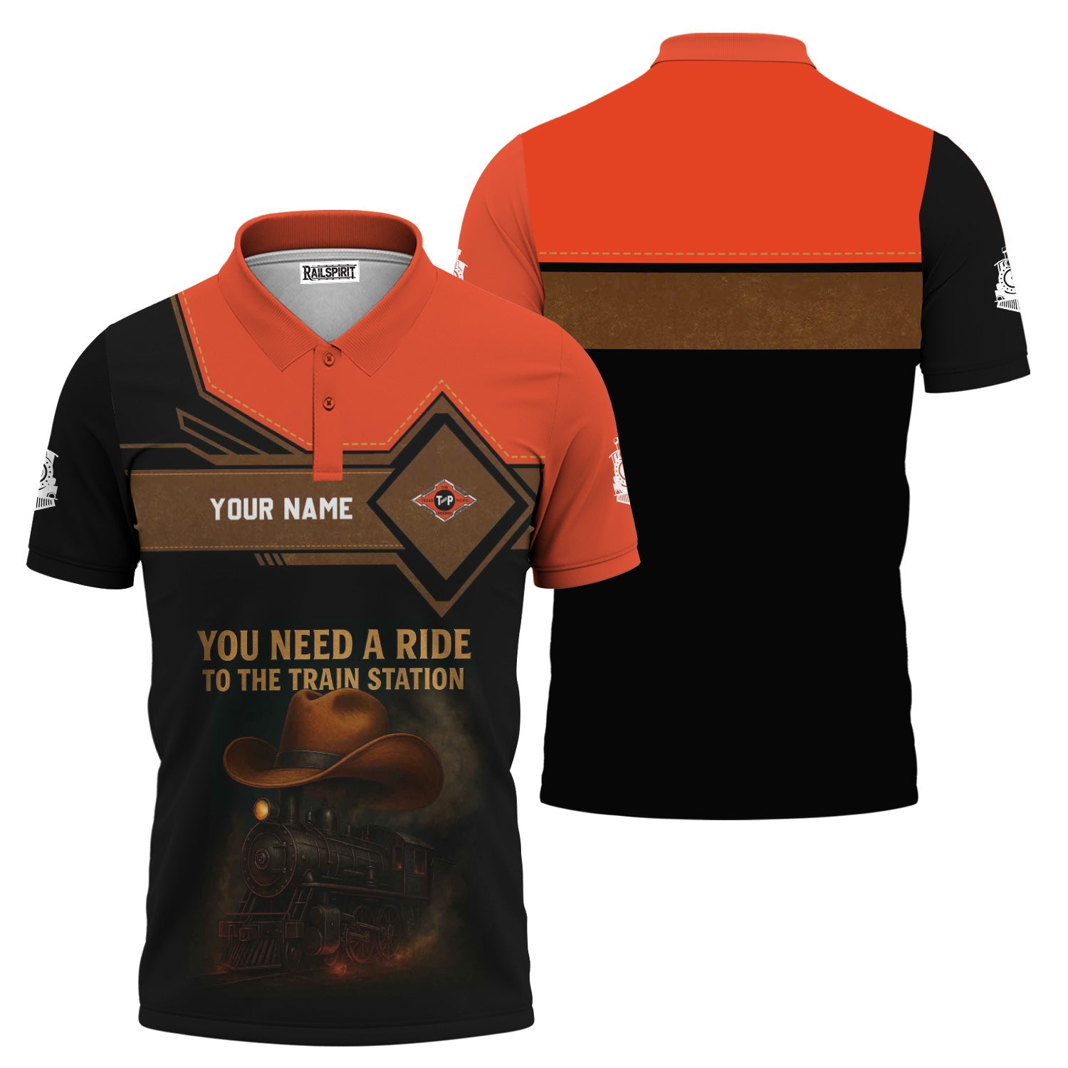 Railspirit Personalized Texas and Pacific Railway Polo Shirt You Need A Ride To The Train Station Shirt For Train Lovers