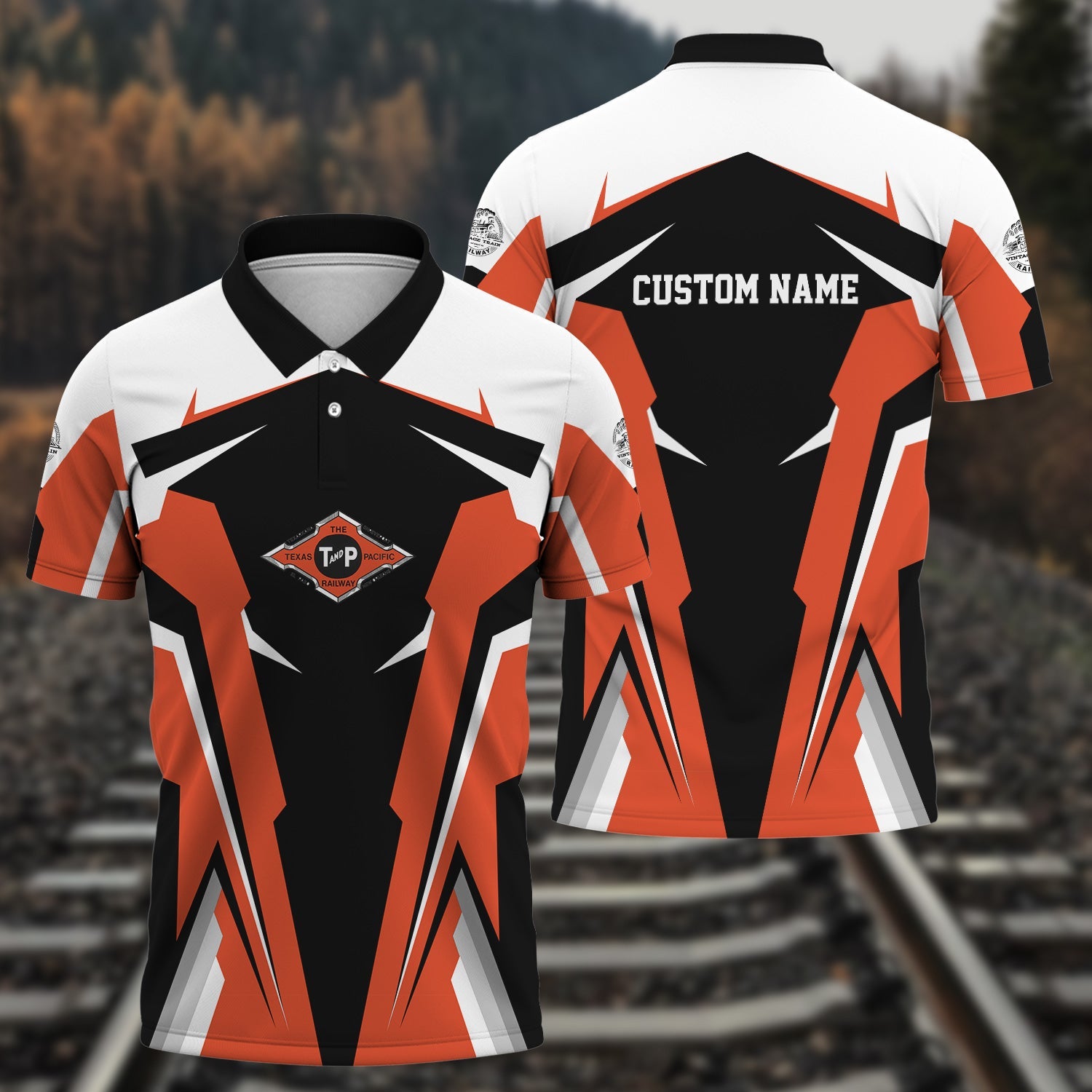 Railspirit Personalized Texas and Pacific Railway Polo Shirt Strong Line Style Train Unisex Shirt All Over Print