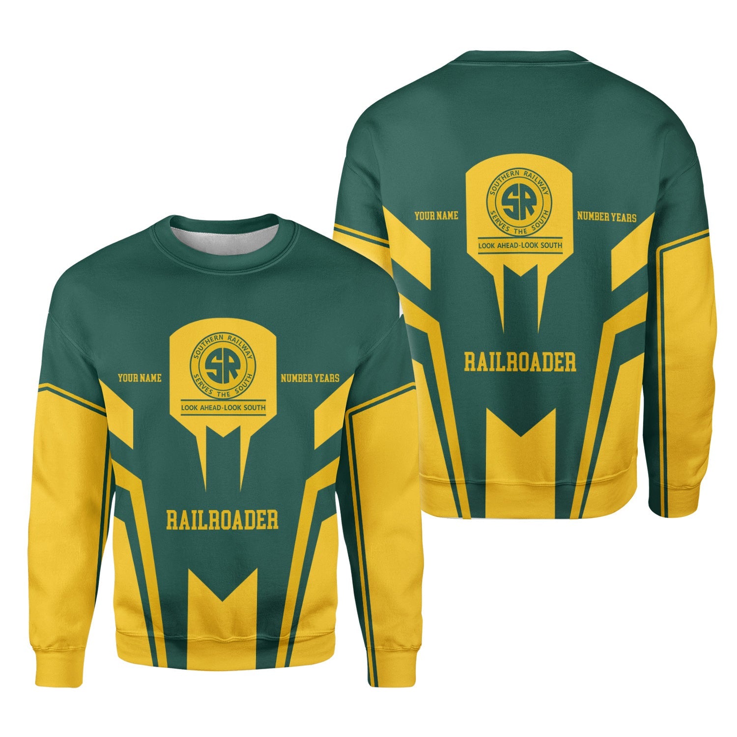 Railspirit Personalized Southern Railway U.S Sweatshirt Custom Year Railroader SOU Shirt Gift Idea For Train Lover