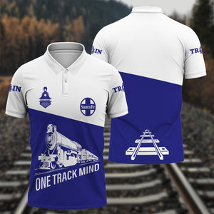Railspirit Personalized Santa Fe Railway Polo Shirt One Track Mind Unisex Train Shirt Gift Idea For Train Lover