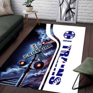 Railspirit Personalized Santa Fe Railway Area Rug Railroad Crossing Sign Atchison, Topeka and Santa Fe Railway Rug All Over Print