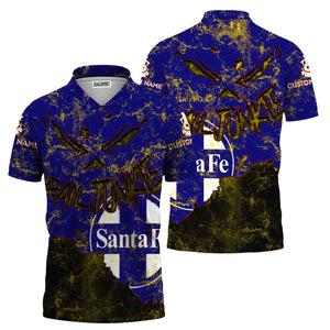 Railspirit Personalized Santa Fe ATSF Railway Polo Shirt Torn Graphic Style Atchison, Topeka and Santa Fe Train Shirt For Rail Junkie