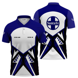 Railspirit Personalized Santa Fe ATSF Railway Polo Shirt Vibriant Style with Custom Position Atchison, Topeka and Santa Fe Train Shirt