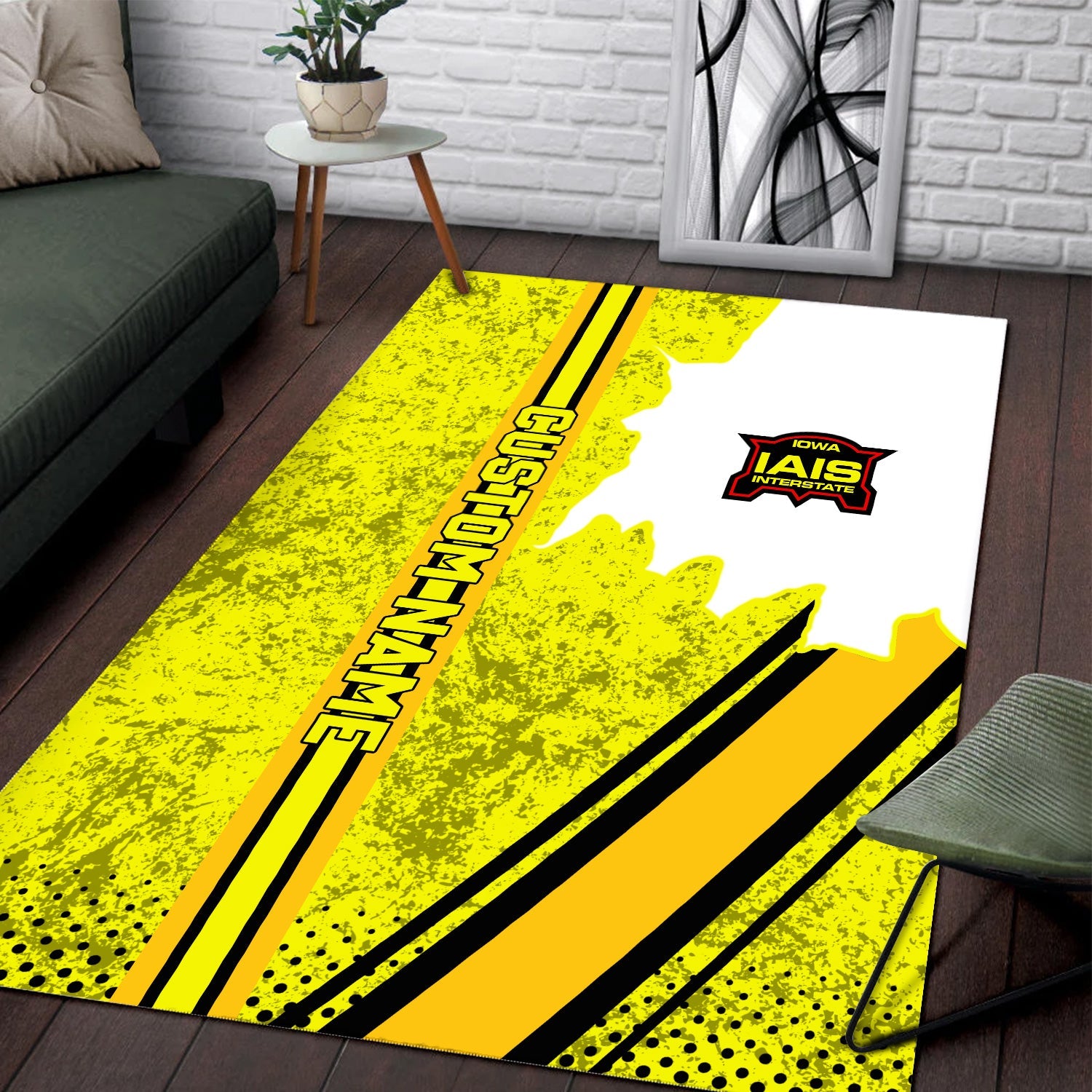 Railspirit Personalized Iowa Interstate Railroad Area Rug Vintage IAIS All Over Printed Rug