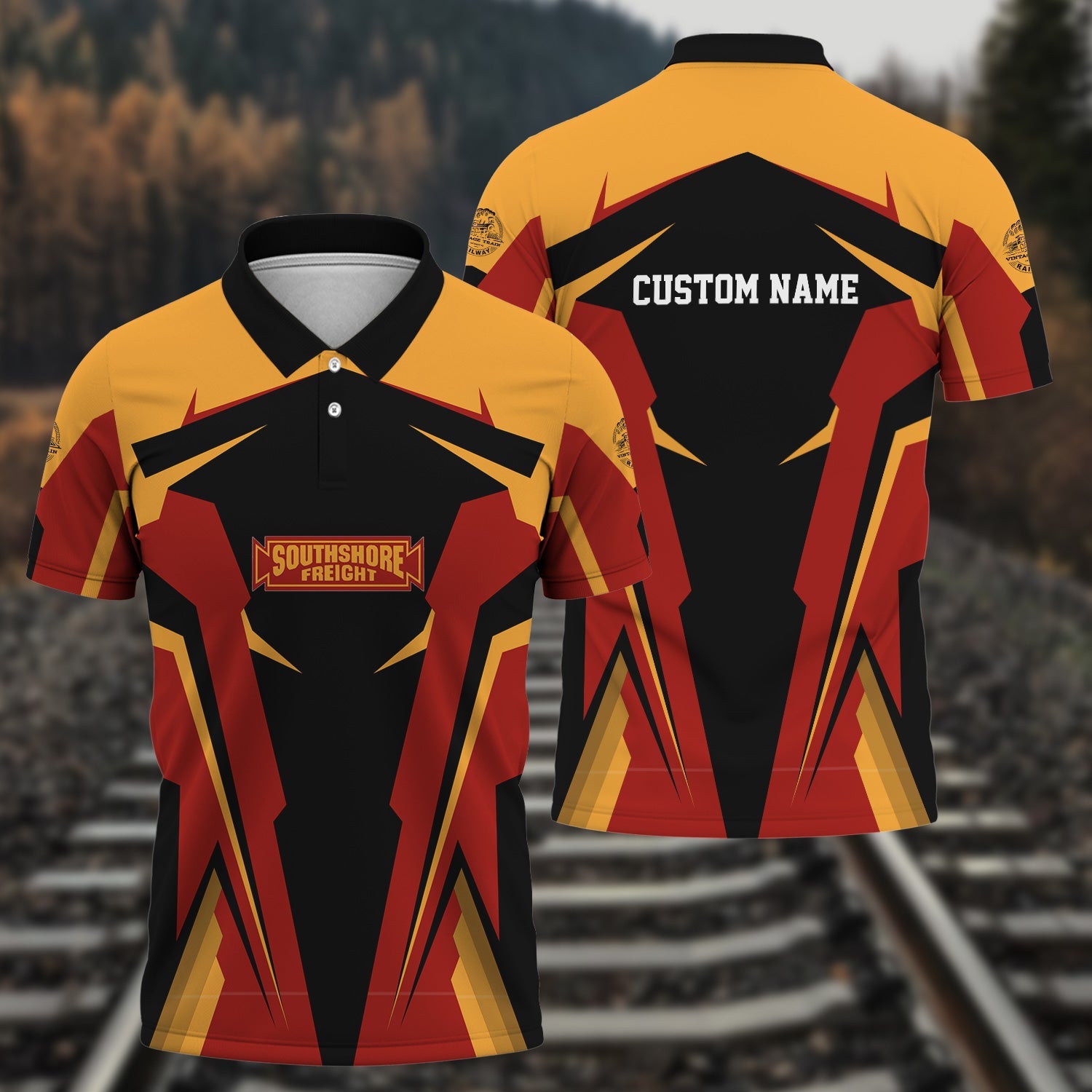 Railspirit Personalized Chicago South Shore and South Bend Railroad Polo Shirt Strong Line Style Train Unisex Shirt All Over Print