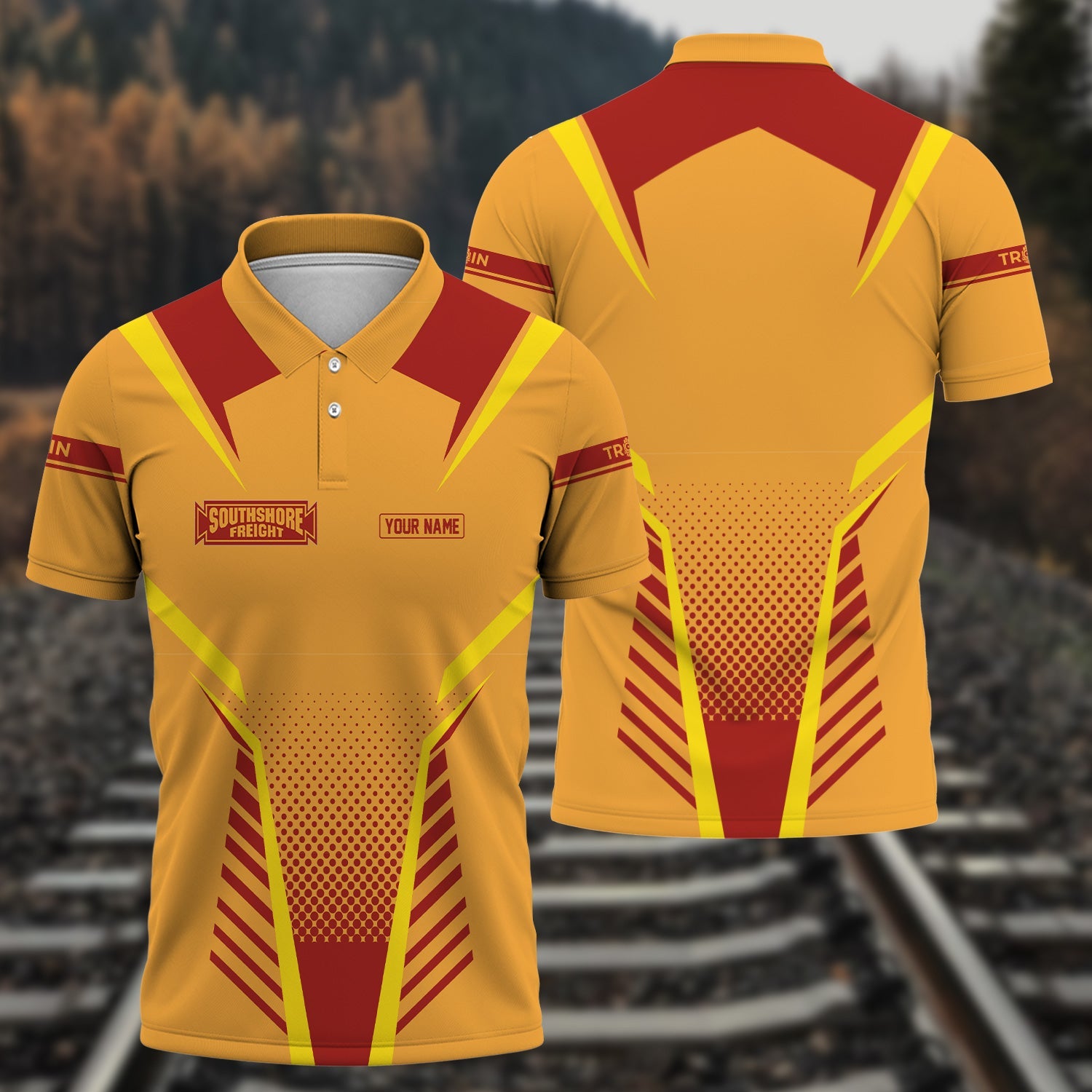 Railspirit Personalized Chicago South Shore and South Bend Railroad Polo Shirt Unisex Train Shirt All Over Print