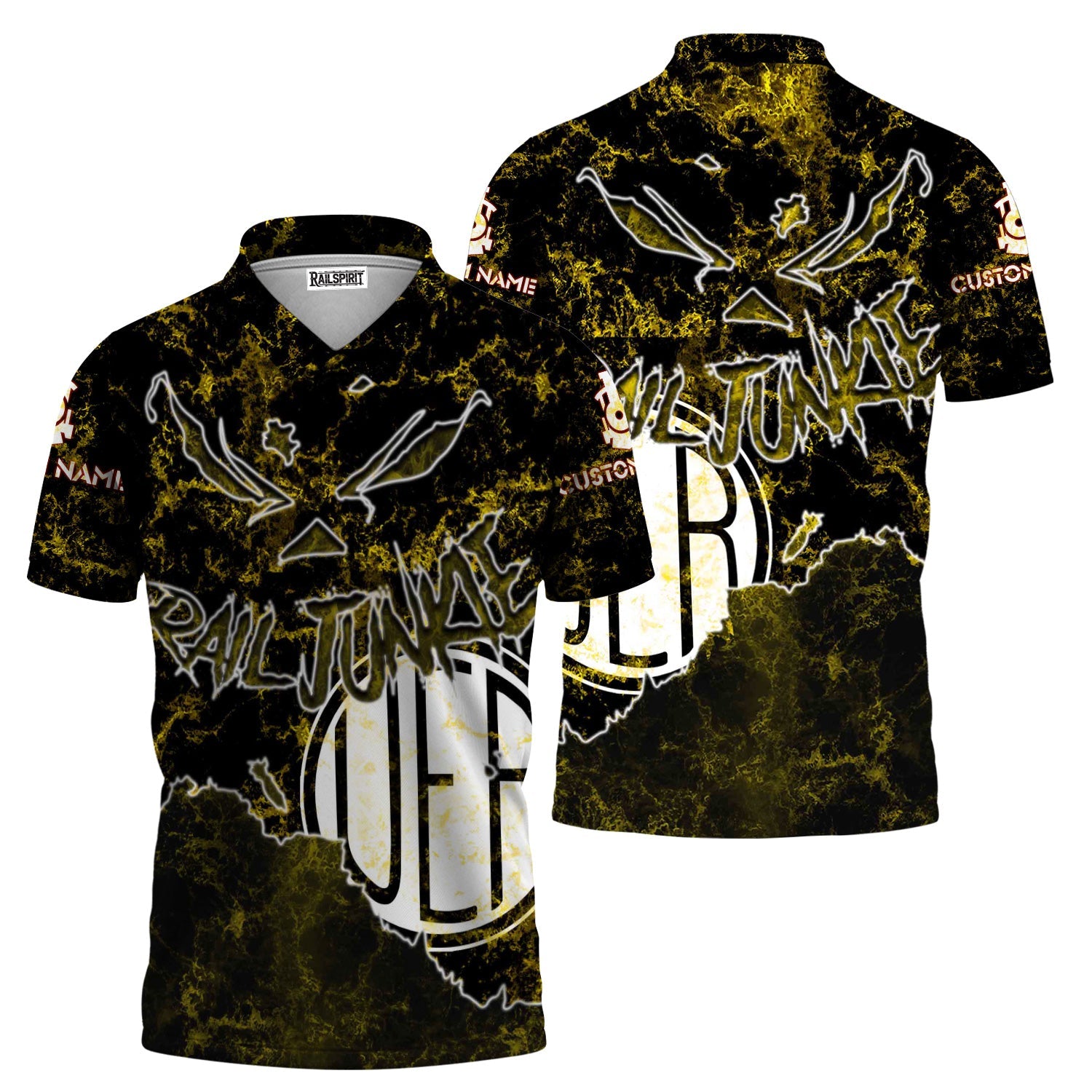 Railspirit Personalized Union Electric Railway Polo Shirt Torn Graphic Style Train Shirt For Rail Junkie