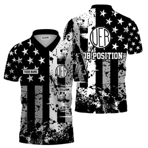 Railspirit Personalized Union Electric Railway Polo Shirt Artistic Paint American Flag Style Train Shirt