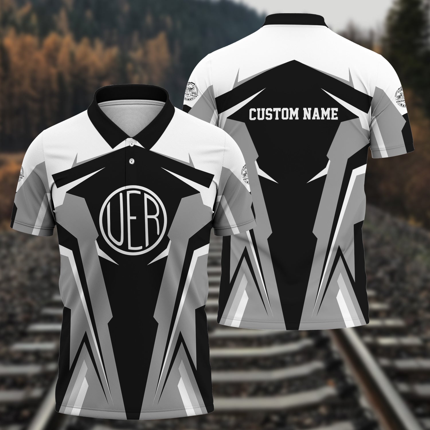 Railspirit Personalized Union Electric Railway Polo Shirt Strong Line Style Train Unisex Shirt All Over Print