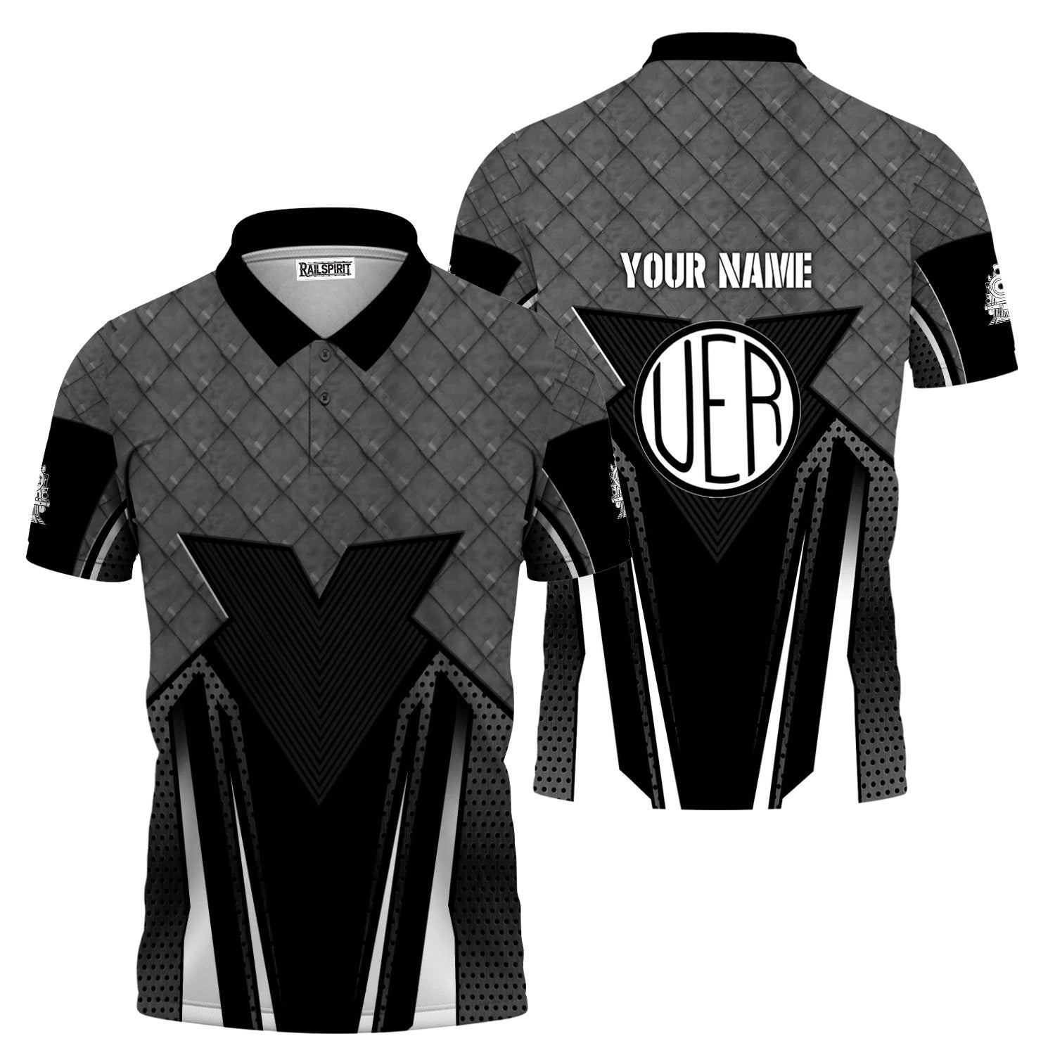 Railspirit Personalized Union Electric Railway Polo Shirt Rugged Steel Vibes Train Shirt All Over Print