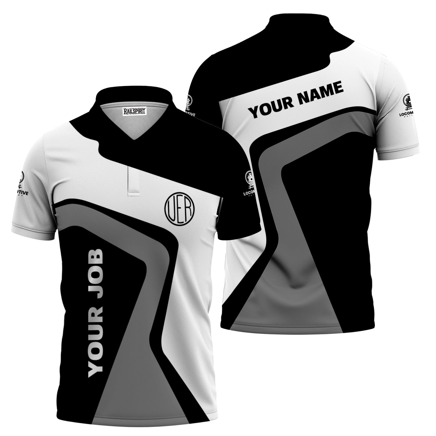 Railspirit Personalized Union Electric Railway Polo Shirt Unique Design with Custom Job Position Train Shirt