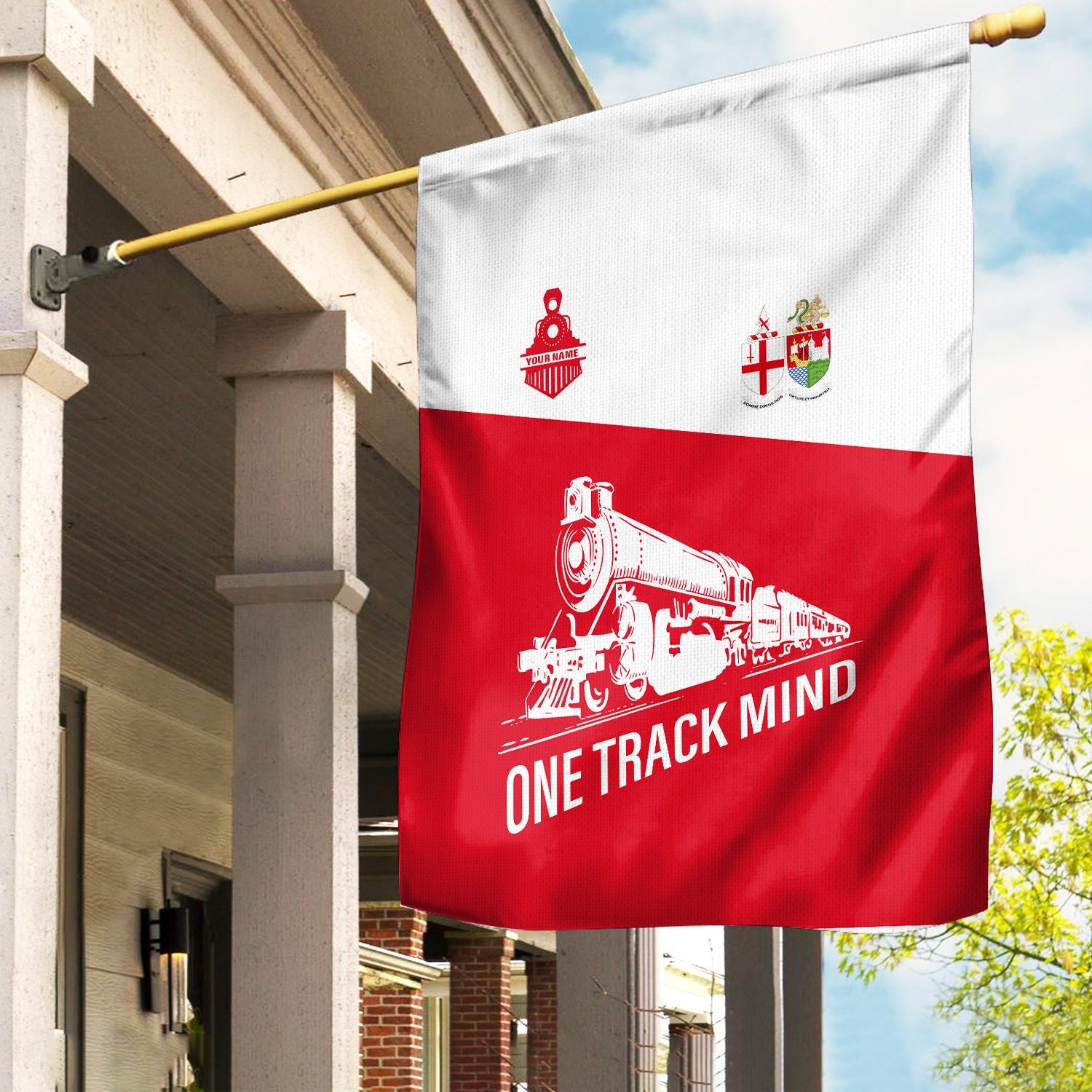 Railspirit Personalized Great Western Railway Garden Flag One Track Mind Flag Gift Idea For Train Lover