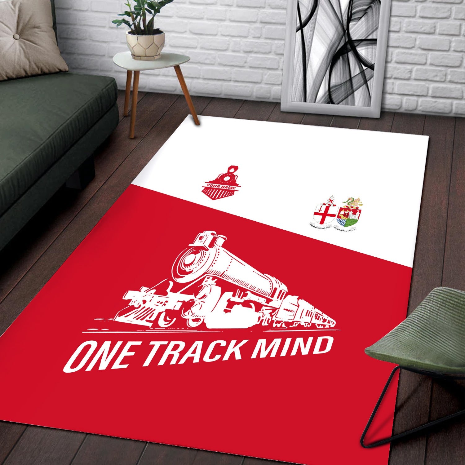 Railspirit Personalized Great Western Railway Area Rug One Track Mind Train Rug Gift Idea For Train Lover