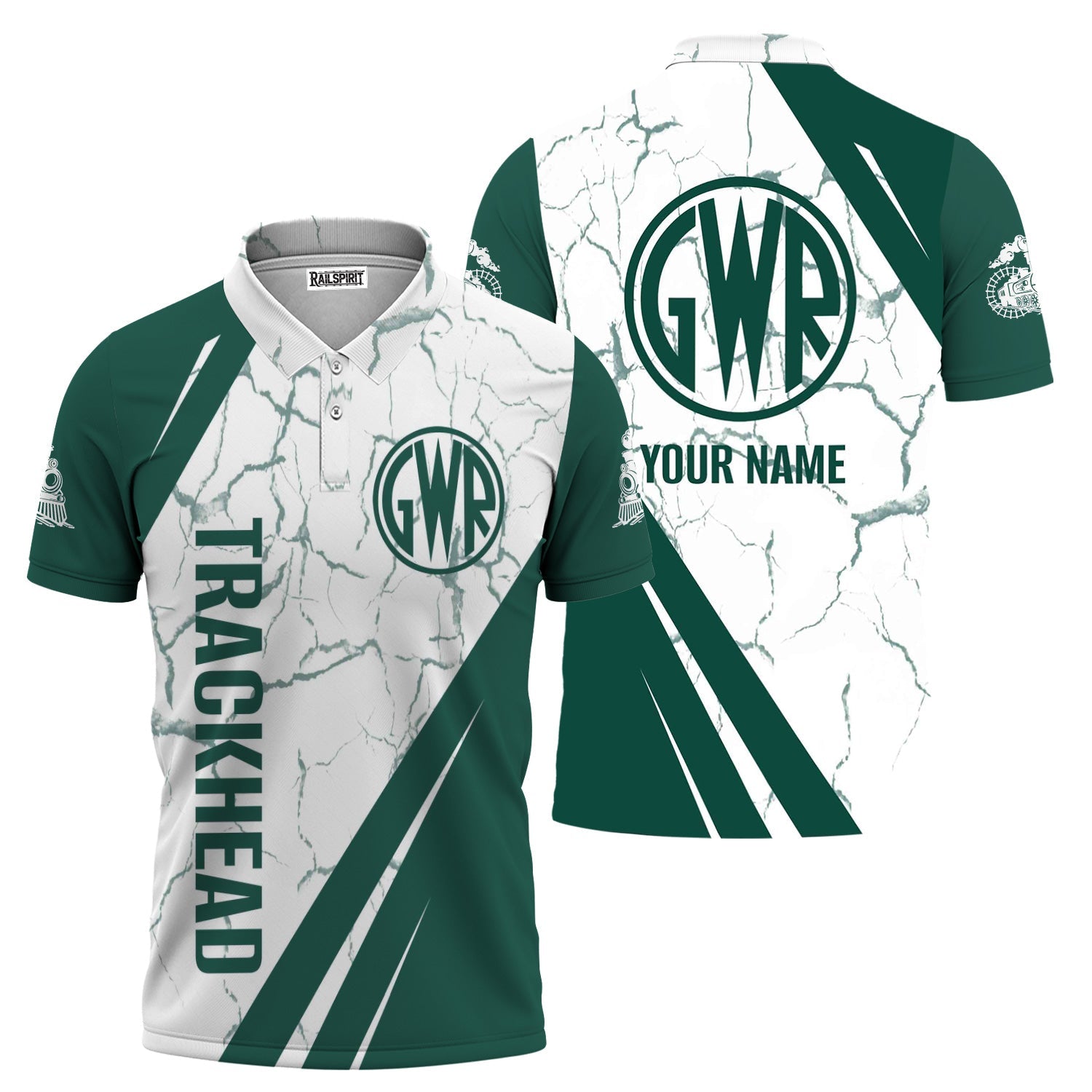 Railspirit Personalized Great Western Railway Polo Shirt Crackle Texture Style Train Shirt For Trackhead