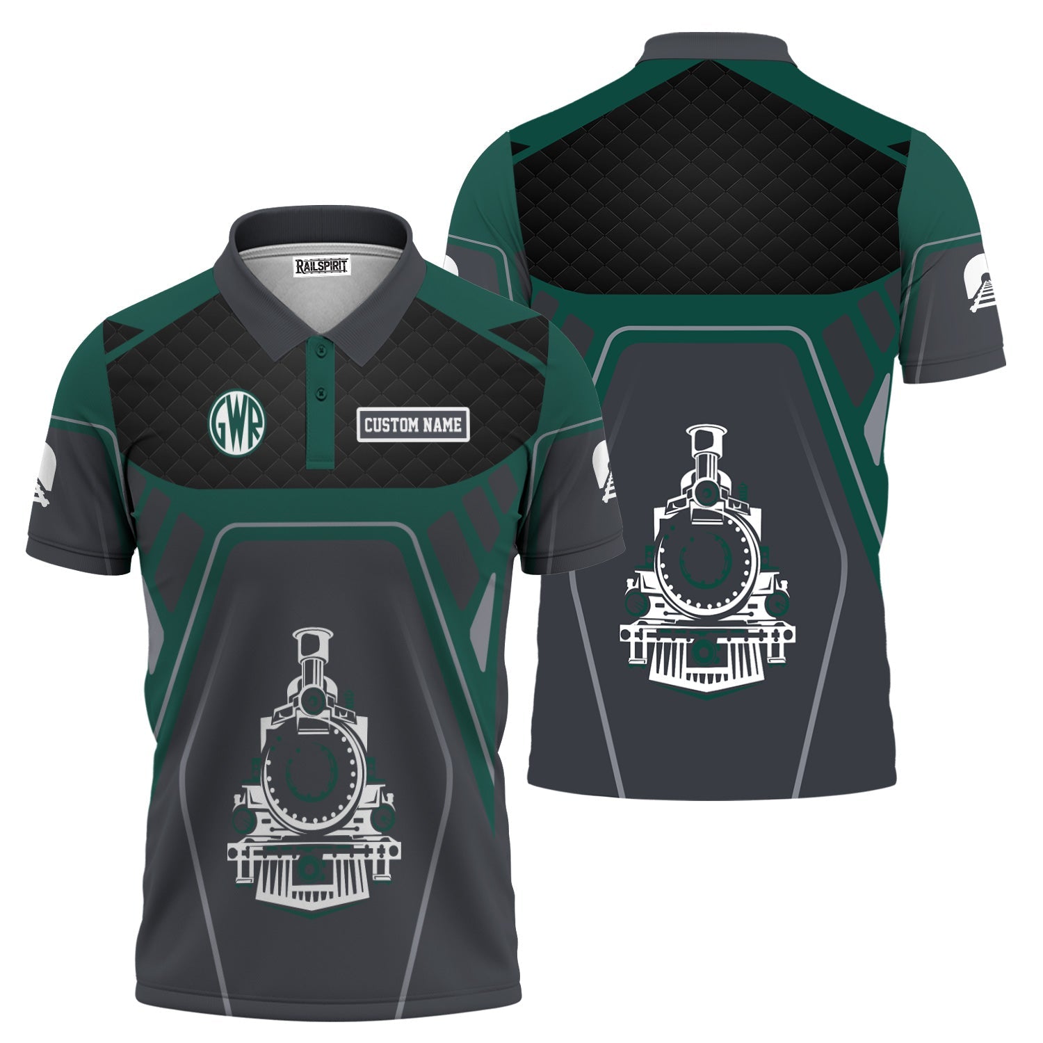 Railspirit Personalized Great Western Railway Polo Shirt Steam Locomotive Engine Graphic Train Shirt All Over Print