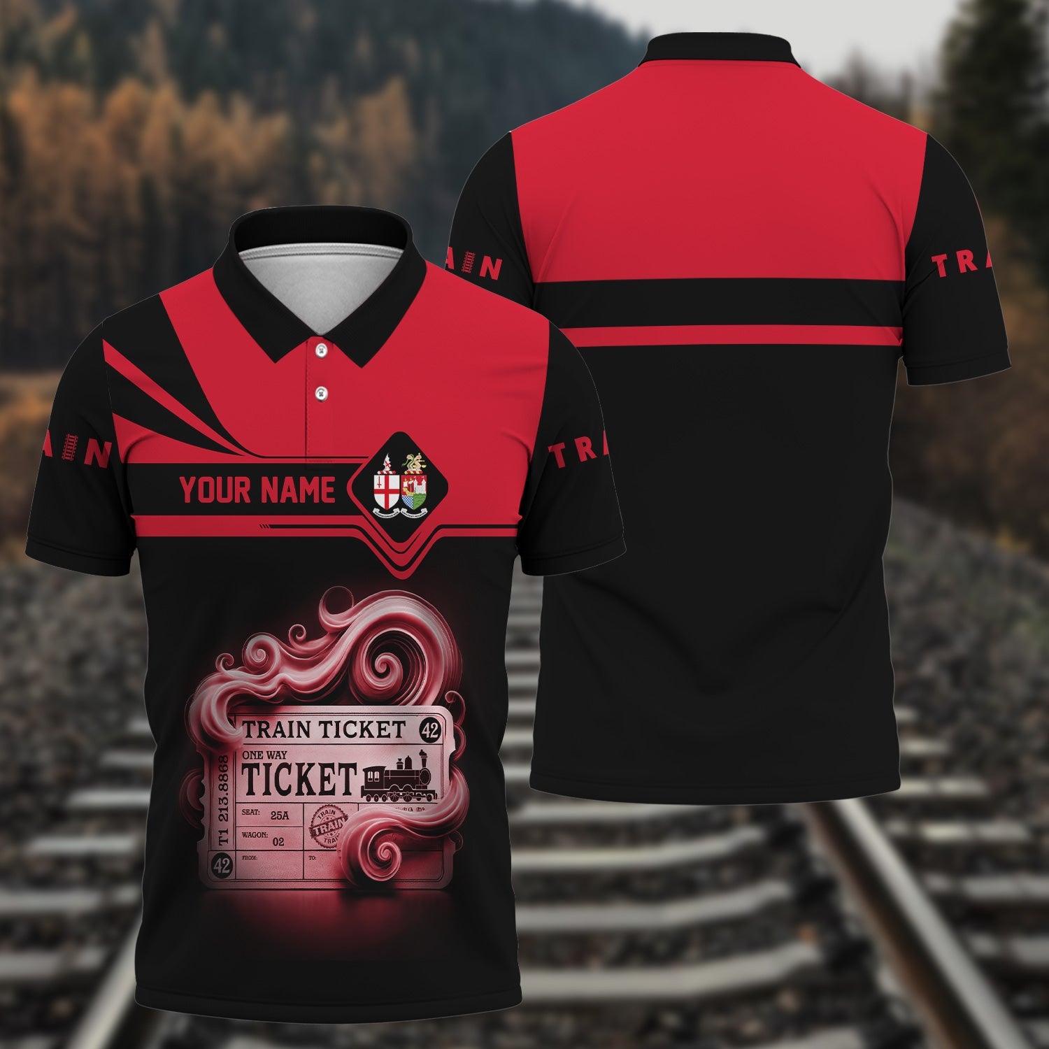 Railspirit Custom Name Great Western Railway Polo Shirt American Train Ticket Printed Shirt