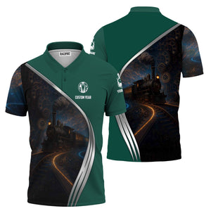 Railspirit Personalized Great Western Railway Polo Shirt Steampunk Locomotive with Custom Year Train Shirt