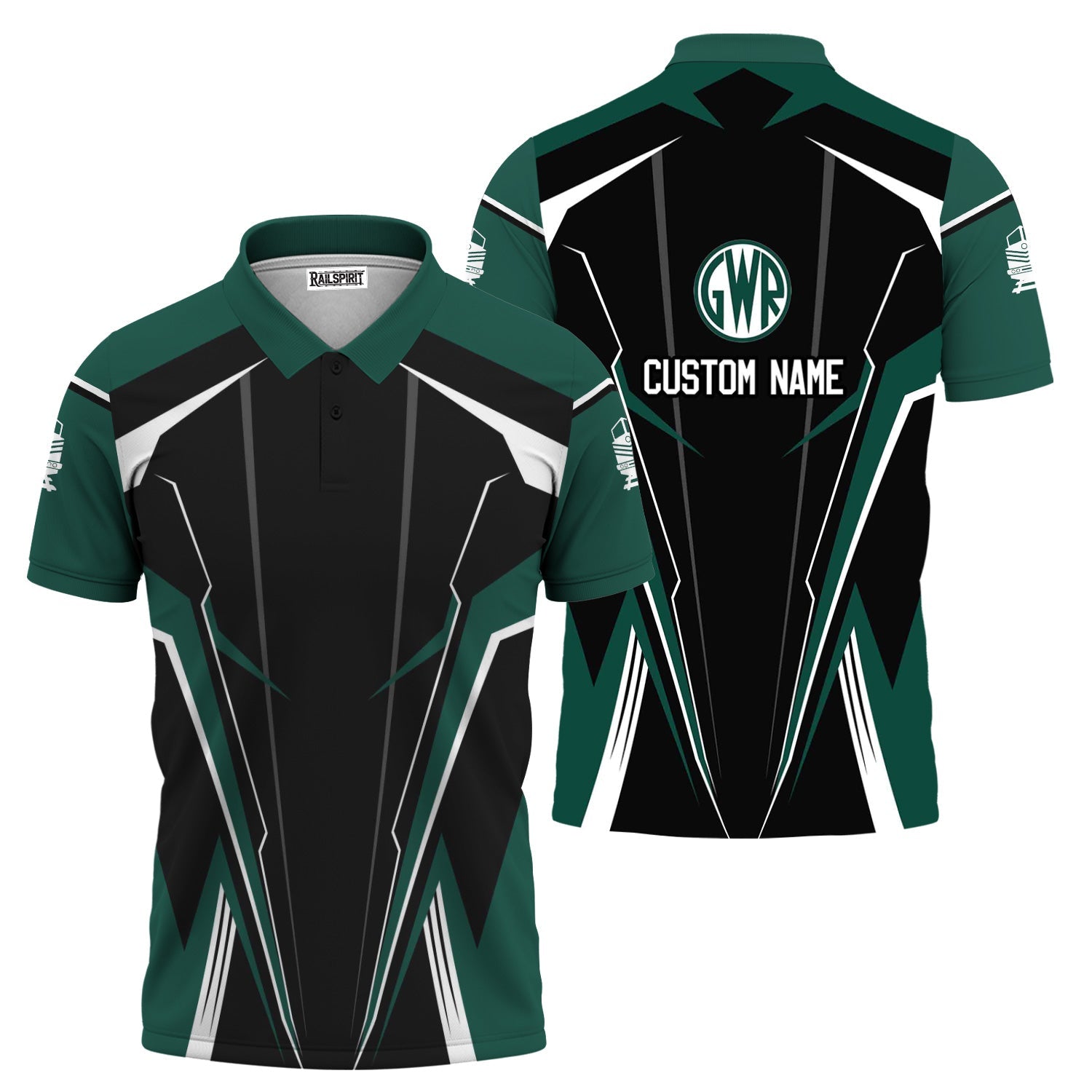 Railspirit Personalized Great Western Railway Polo Shirt Lightning-Edge Design Train Shirt For Railroad Lovers