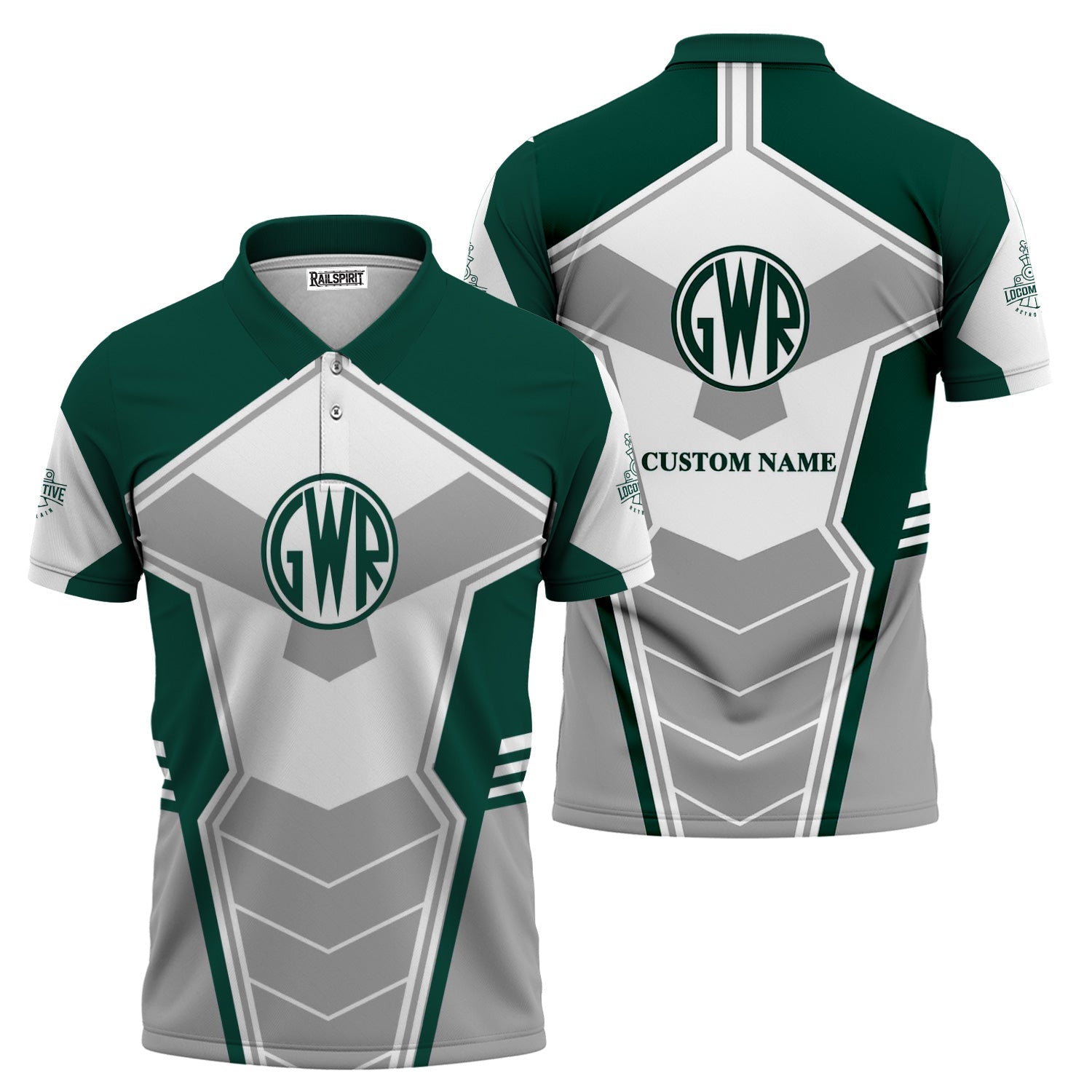 Railspirit Personalized Great Western Railway Polo Shirt Engine-Inspired Style Train Shirt for Railroad Fanatic