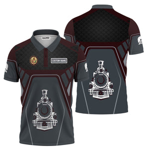 Railspirit Personalized London, Midland and Scottish Railway Polo Shirt Steam Locomotive Engine Graphic Train Shirt All Over Print