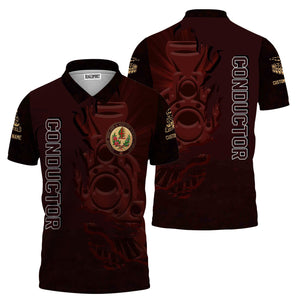 Railspirit Personalized London, Midland and Scottish Railway Polo Shirt Blazing Style with Custom Position Train Shirt
