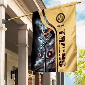 Railspirit Personalized London, Midland and Scottish Railway Garden Flag Railroad Crossing Sign Flag All Over Print