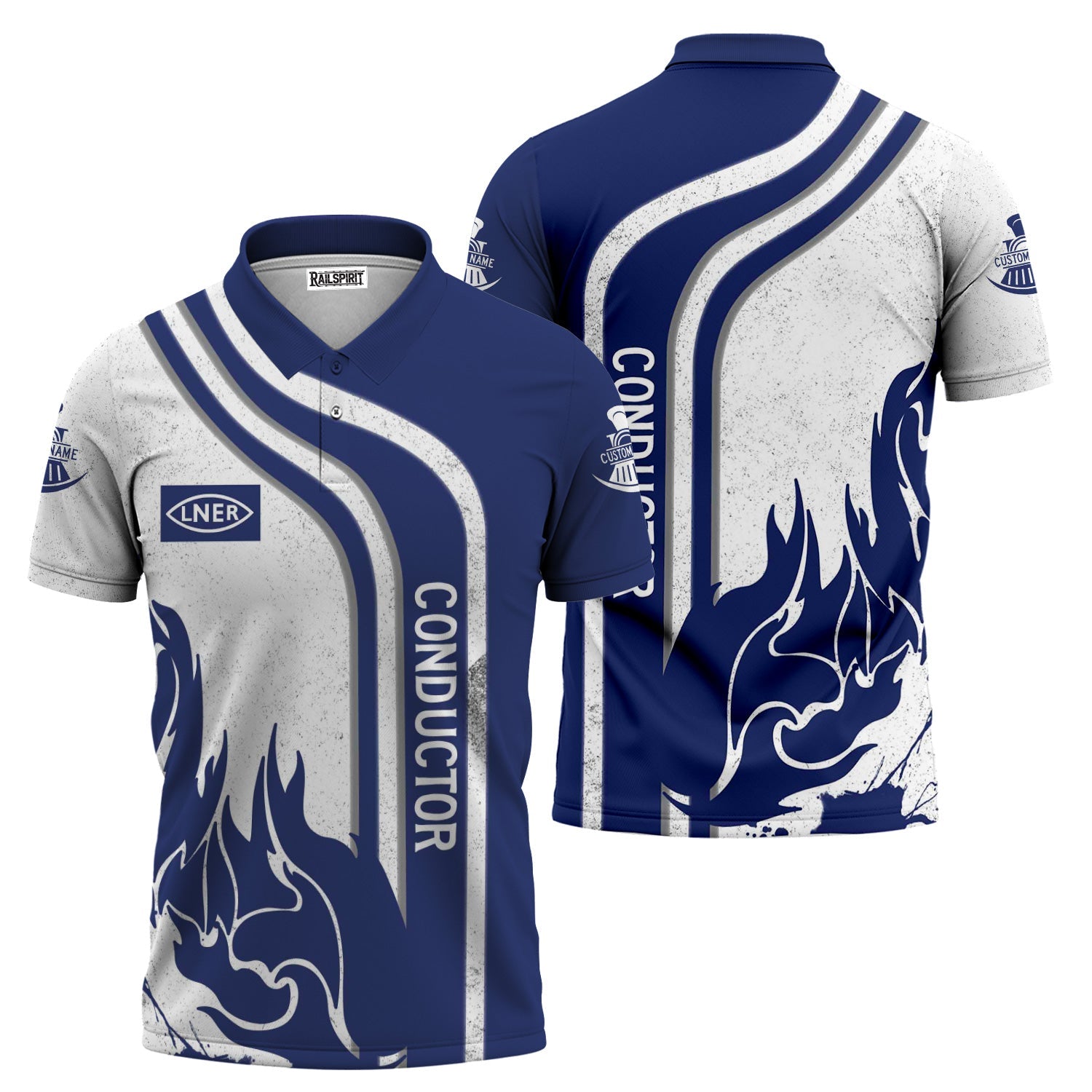 Railspirit Personalized London and North Eastern Railway Polo Shirt Flame Design with Custom Job Position Train Shirt