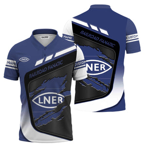 Railspirit Personalized London and North Eastern Railway Polo Shirt Ripped Texture Style Train Shirt For Railroad Fanatic