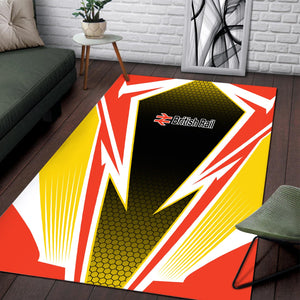 Railspirit British Railway Area Rug Lightning Graphic Style Rug Gift Idea For Train Lover