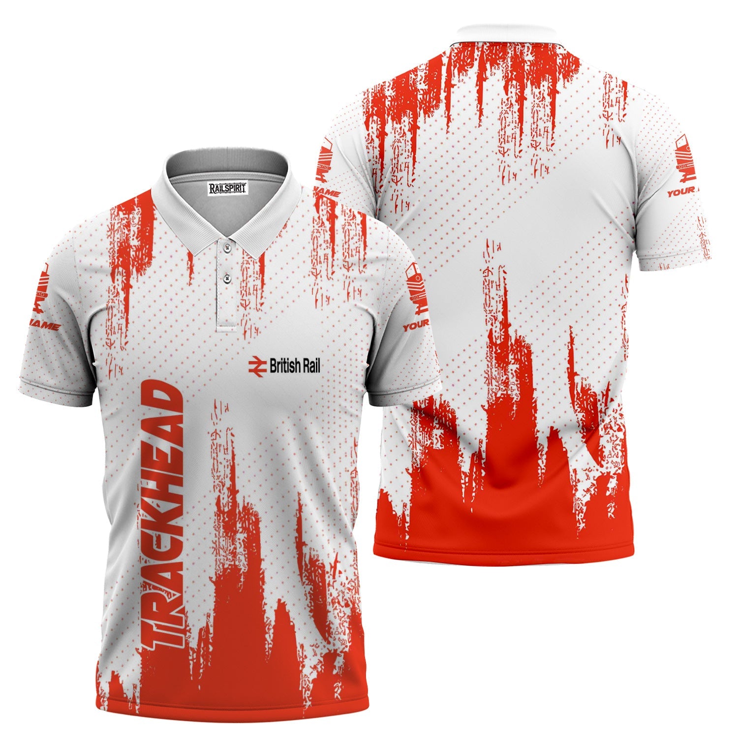 Railspirit Personalized British Railway Polo Shirt Paint Impact Design Train Shirt for Trackhead